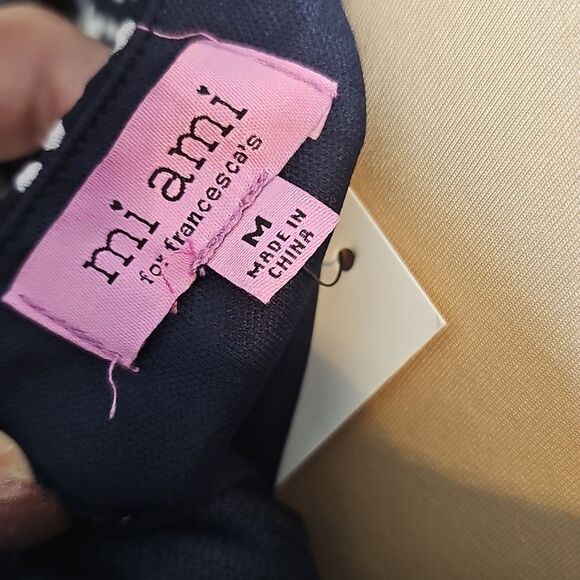 NWT Francesca's Miami Collections Blue and White‎ Dot Long Sleeve Midi Dress M - Picture 6 of 8